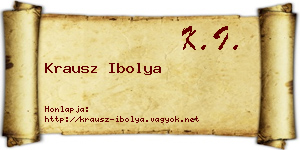 Krausz Ibolya névjegykártya